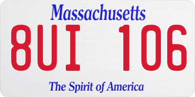 MA license plate 8UI106