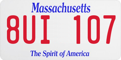MA license plate 8UI107