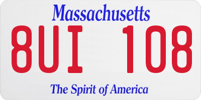 MA license plate 8UI108