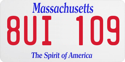 MA license plate 8UI109
