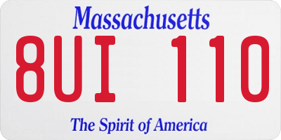 MA license plate 8UI110