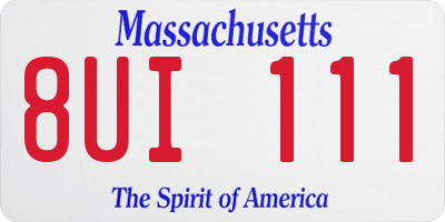 MA license plate 8UI111