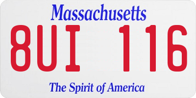 MA license plate 8UI116