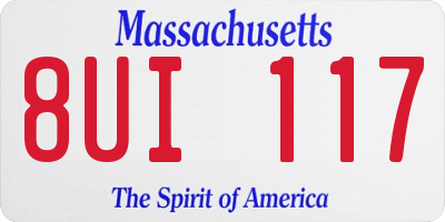 MA license plate 8UI117