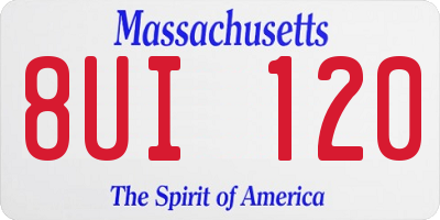 MA license plate 8UI120