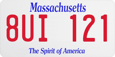 MA license plate 8UI121
