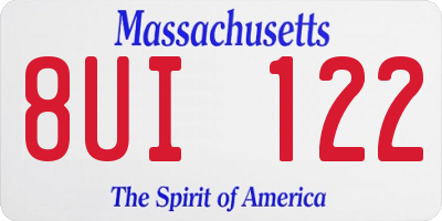 MA license plate 8UI122