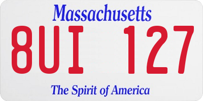 MA license plate 8UI127