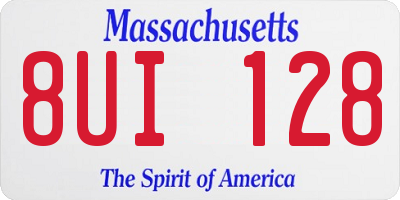 MA license plate 8UI128