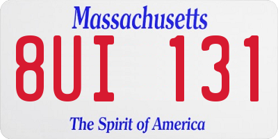 MA license plate 8UI131