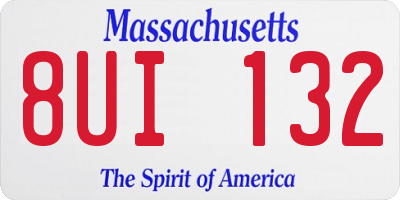 MA license plate 8UI132