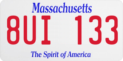 MA license plate 8UI133