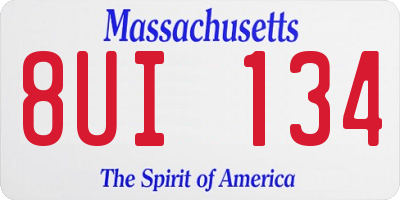 MA license plate 8UI134