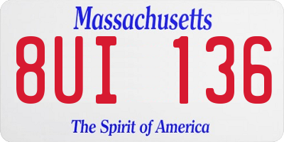 MA license plate 8UI136