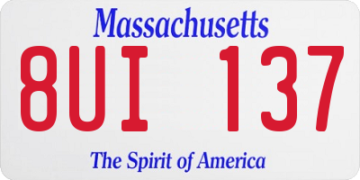 MA license plate 8UI137