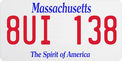 MA license plate 8UI138