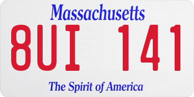 MA license plate 8UI141