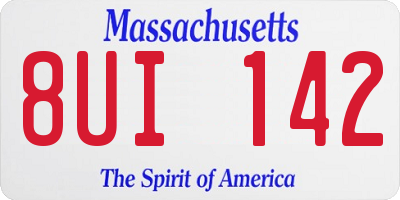 MA license plate 8UI142