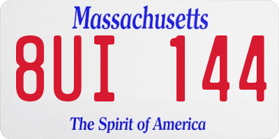 MA license plate 8UI144