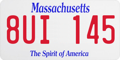 MA license plate 8UI145