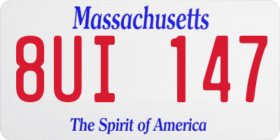 MA license plate 8UI147