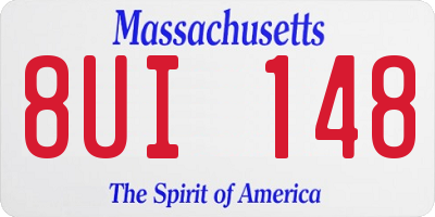 MA license plate 8UI148
