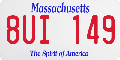 MA license plate 8UI149