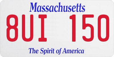 MA license plate 8UI150