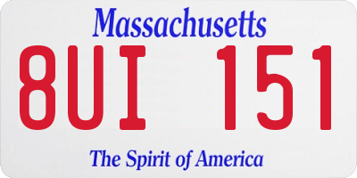 MA license plate 8UI151