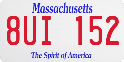 MA license plate 8UI152