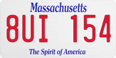 MA license plate 8UI154