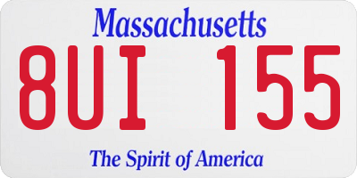 MA license plate 8UI155