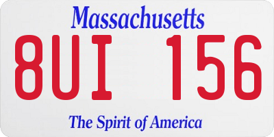 MA license plate 8UI156
