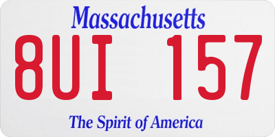 MA license plate 8UI157