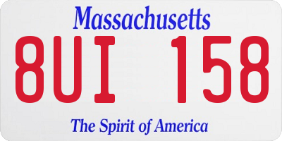 MA license plate 8UI158