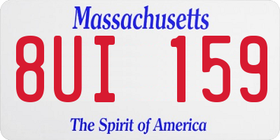 MA license plate 8UI159