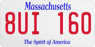 MA license plate 8UI160