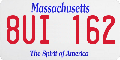 MA license plate 8UI162