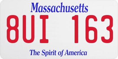 MA license plate 8UI163
