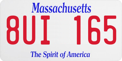 MA license plate 8UI165