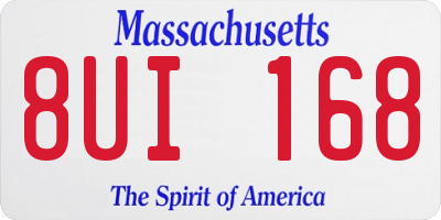 MA license plate 8UI168