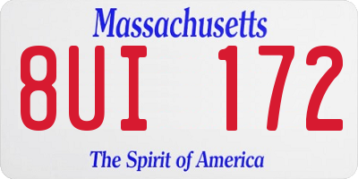 MA license plate 8UI172