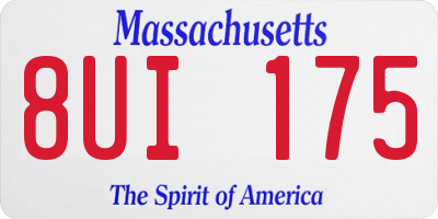 MA license plate 8UI175