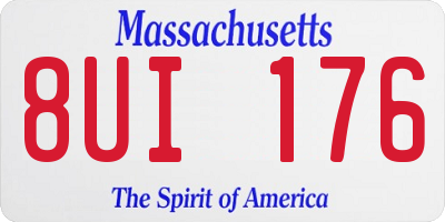 MA license plate 8UI176