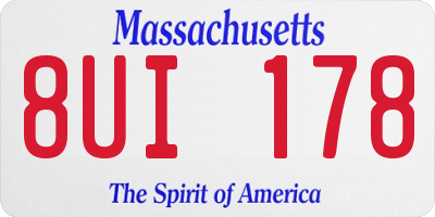 MA license plate 8UI178
