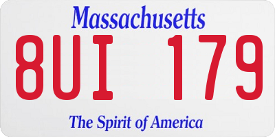 MA license plate 8UI179