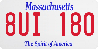 MA license plate 8UI180