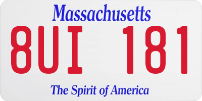 MA license plate 8UI181