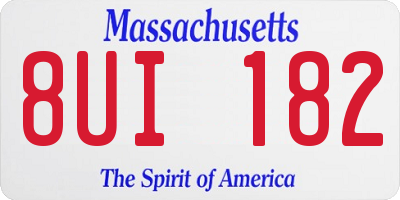 MA license plate 8UI182