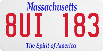 MA license plate 8UI183
